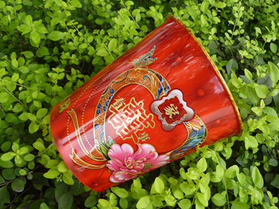  塑料卫生桶 喜庆纸篓收纳筒 -018喜字垃圾桶