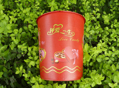  大红色双囍字喜庆垃圾桶 家庭纸篓 -5023喜字垃圾桶	