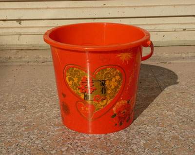 30L塑料红色水桶结婚婚庆用品 加厚手提桶 -防摔喜字水桶707