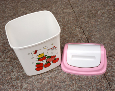 卡通垃圾桶塑料垃圾筒带盖卫生桶 塑料垃圾桶	