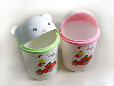 静衣祥时尚创意小熊翻盖式垃圾桶收纳桶 -9808卡通垃圾筒