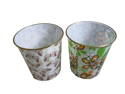 时尚创意金边印花卫生桶家用塑料垃圾桶精致果皮桶-垃圾桶007