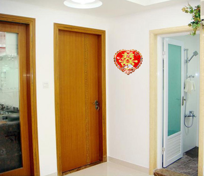  创意结婚用品爱心双喜立体门喜字 婚庆喜字贴	