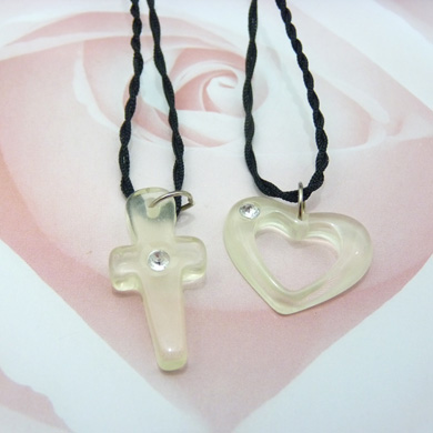 透明爱系列夜光情侣项链	