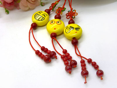 中国结可爱QQ表情笑脸 车挂 出国礼品 礼物-B033	