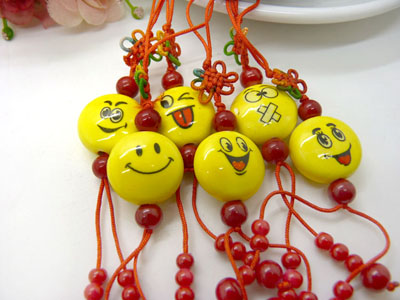 中国结可爱QQ表情笑脸 车挂 出国礼品 礼物-B033	