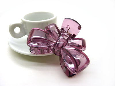 韩国 摔不断树脂镂空蝴蝶结发爪夹盘发发饰 发夹-9060