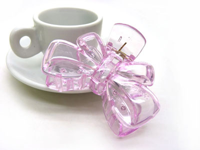 韩国 摔不断树脂镂空蝴蝶结发爪夹盘发发饰 发夹-9060