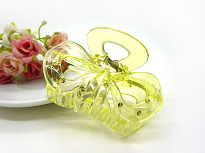 韩国 摔不断树脂镂空蝴蝶结发爪夹盘发发饰 发夹-9331