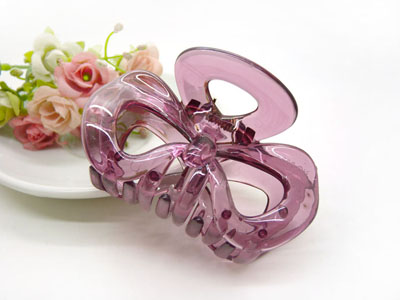 韩国 摔不断树脂镂空蝴蝶结发爪夹盘发发饰 发夹-9331