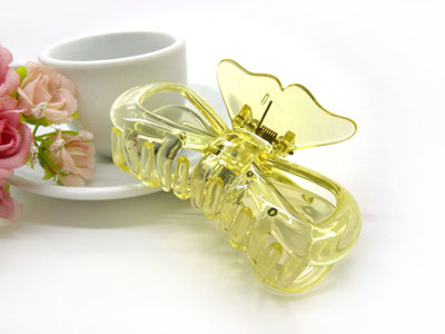 韩国 摔不断树脂镂空蝴蝶结发爪夹盘发发饰 发夹-9338