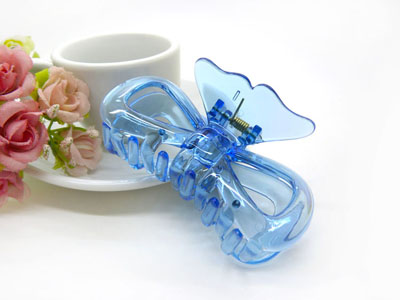 韩国 摔不断树脂镂空蝴蝶结发爪夹盘发发饰 发夹-9338