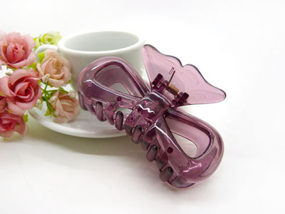 韩国 摔不断树脂镂空蝴蝶结发爪夹盘发发饰 发夹-9338