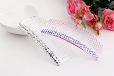 日韩盘头发卡发梳插梳水钻发簪带齿水晶发插发夹