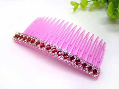 新款 进口镶水钻时尚发梳插梳刘海梳
