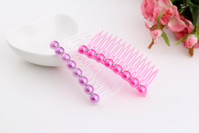 新款 进口镶水钻珍珠流行美发梳插梳刘海梳