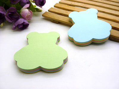 新款异形荧光贴 便利贴 自粘便条纸 多种造型单色装-异形便签本