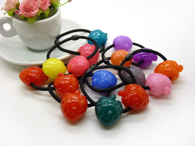 日韩版发绳橡皮筋头饰	扎头发饰品头绳 大圆球果冻糖果色发圈