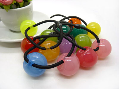 日韩版发绳橡皮筋头饰	扎头发饰品头绳 大圆球果冻糖果色发圈
