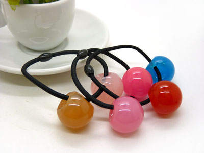 日韩版发绳橡皮筋头饰	扎头发饰品头绳 大圆球果冻糖果色发圈