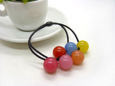 日韩版发绳橡皮筋头饰	扎头发饰品头绳 大圆球果冻糖果色发圈