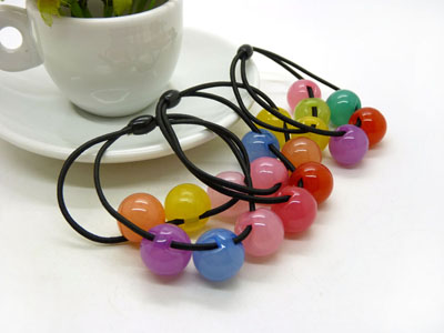 日韩版发绳橡皮筋头饰	扎头发饰品头绳 大圆球果冻糖果色发圈