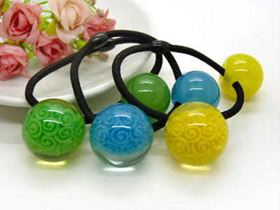 日韩版发绳橡皮筋头饰	扎头发饰品头绳 大圆球果冻糖果色发圈