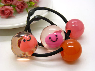 日韩版发绳橡皮筋头饰	扎头发饰品头绳 大圆球果冻糖果色发圈