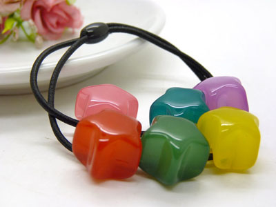 日韩版发绳橡皮筋头饰	扎头发饰品头绳 大圆球果冻糖果色发圈