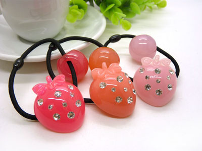 日韩版发绳橡皮筋头饰	扎头发饰品头绳 大圆球果冻糖果色发圈