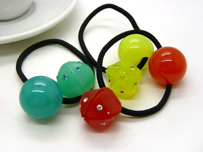日韩版发绳橡皮筋头饰	扎头发饰品头绳 大圆球果冻糖果色发圈