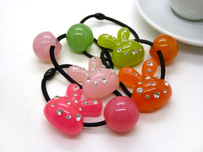 日韩版发绳橡皮筋头饰	扎头发饰品头绳 大圆球果冻糖果色发圈