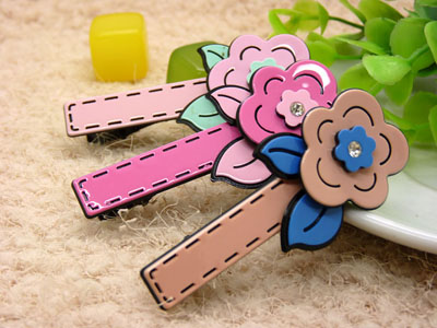 韩版流行发饰品头花朵刘海夹压夹水钻发夹镶钻发夹头饰鸭嘴夹-钢夹（19号）