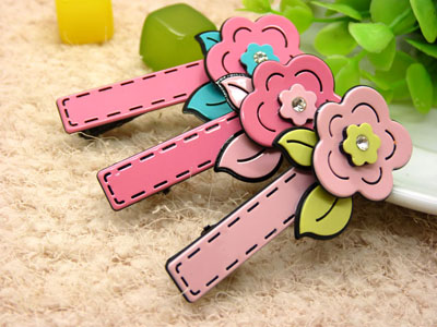 韩版流行发饰品头花朵刘海夹压夹水钻发夹镶钻发夹头饰鸭嘴夹-钢夹（19号）