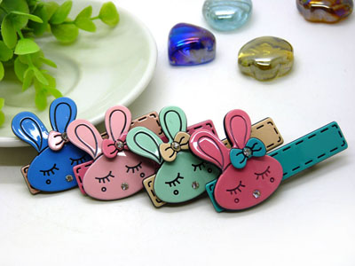 韩国亚克力兔子发饰头饰边夹鸭嘴夹 -钢夹（19号）