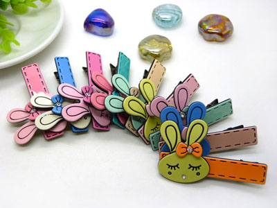 韩国亚克力兔子发饰头饰边夹鸭嘴夹 -钢夹（19号）