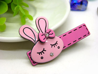 韩国亚克力兔子发饰头饰边夹鸭嘴夹 -钢夹（19号）