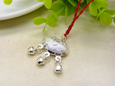 儿童长命百岁锁项链吊坠银锁宝宝儿童周岁送礼物 -银锁