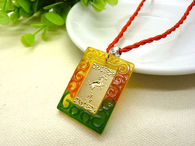 新款 十二生肖吊坠女士男款 金手链转运珠项链属相本命年