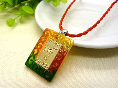 新款 十二生肖吊坠女士男款 金手链转运珠项链属相本命年