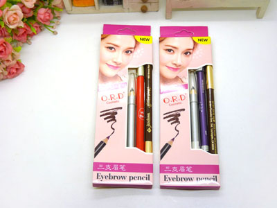 正品ORD特效防水不脱色掉色眉笔防晕染 3支一组 -三支眉笔+眉笔组合	A03