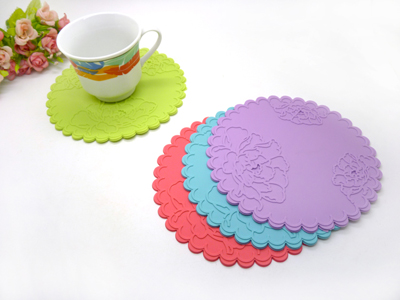新款 时尚糖果色创意镂空蕾丝花朵防滑杯垫碗垫 餐垫 MSD-1080