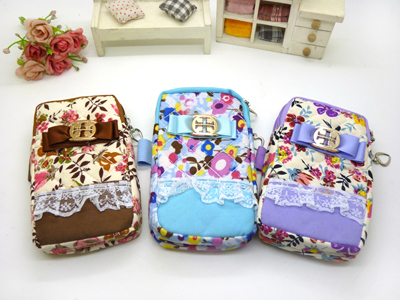 机袋手腕包挂脖包零钱包女男双层拉链包 -双层手机包