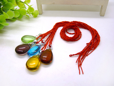 新款 水滴项链项坠水晶粉晶吊坠水滴项链