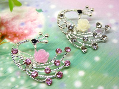 新款韩国紫荆花胸花水晶镶钻别针时尚女胸针 -1号