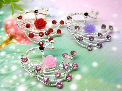 新款韩国紫荆花胸花水晶镶钻别针时尚女胸针 -1号