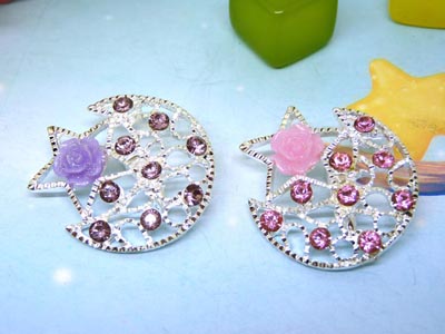 新款韩国紫荆花胸花水晶镶钻别针时尚女胸针 -1号