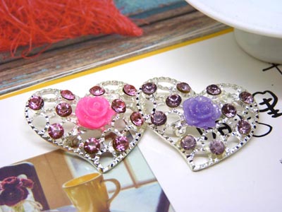 新款韩国紫荆花胸花水晶镶钻别针时尚女胸针 -1号