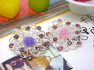 新款韩国紫荆花胸花水晶镶钻别针时尚女胸针 -1号