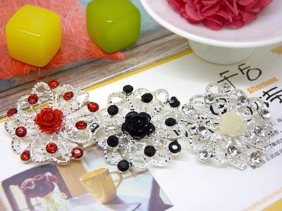 新款韩国紫荆花胸花水晶镶钻别针时尚女胸针 -1号